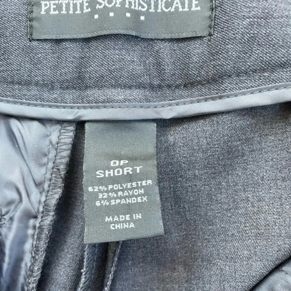 Petite Sophisticate charcoal gray flare trouser pants size 0Petite Short NWOT - Picture 3 of 10